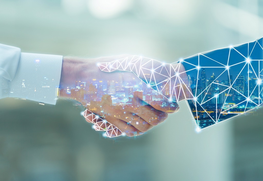 握手している写真